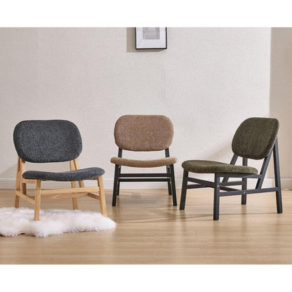 Loungesessel Grau, Chenille & Holzbeine – Bequemer Akzentstuhl