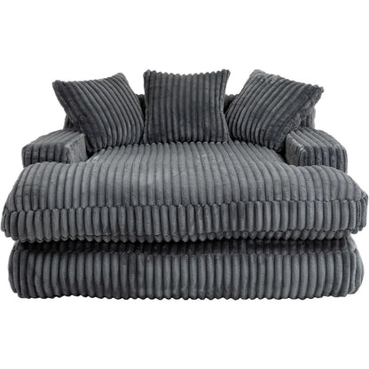 Boneless Couch: Bequemes Cord-Schlafsofa mit 3 Kissen (Dunkel Grau)