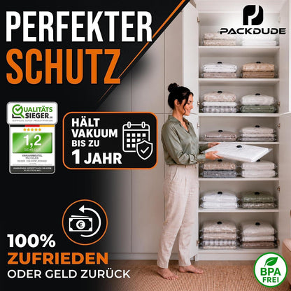 XXL Vakuumbeutel für Bettdecken & Kissen – 6er Set (130x90cm)