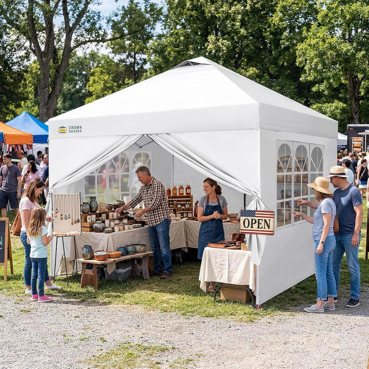 3x3m Pop-Up Pavillon wasserdicht mit Seitenwänden & UV-Schutz