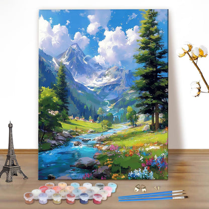 Malen nach Zahlen Berglandschaft – DIY Set für Erwachsene