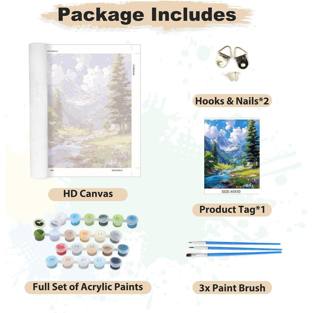 Malen nach Zahlen Berglandschaft – DIY Set für Erwachsene