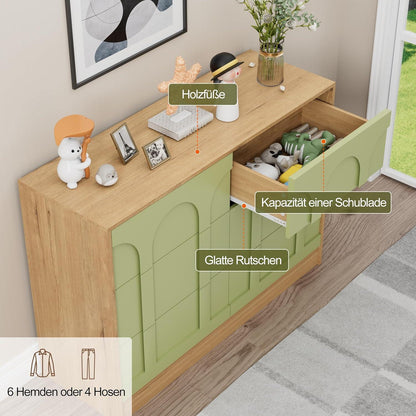 Grüne Kommode mit 6 Schubladen – Modernes Schlafzimmer Möbel
