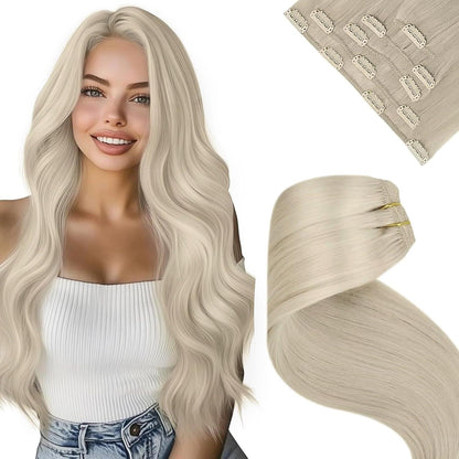 Echthaar Haarverlängerung Blond Clip-in 30cm #60