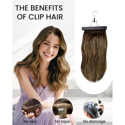 Echthaar Haarverlängerung Blond Clip-in 30cm #60