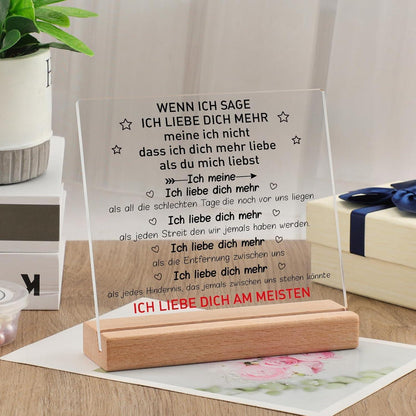 Acryl Dekoration "Ich Liebe Dich" - Paar Geschenk Jahrestag