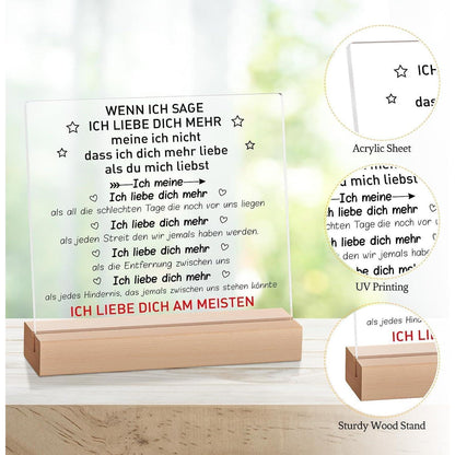 Acryl Dekoration "Ich Liebe Dich" - Paar Geschenk Jahrestag