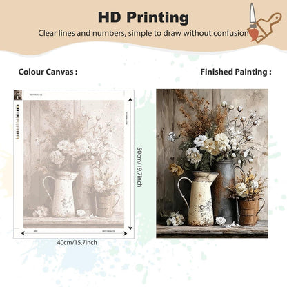 Malen nach Zahlen Blumen – DIY Ölgemälde Set 40x50cm