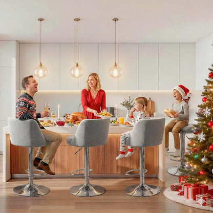 LEADZM Barhocker 2er Set, Höhenverstellbar, Dunkelgrau