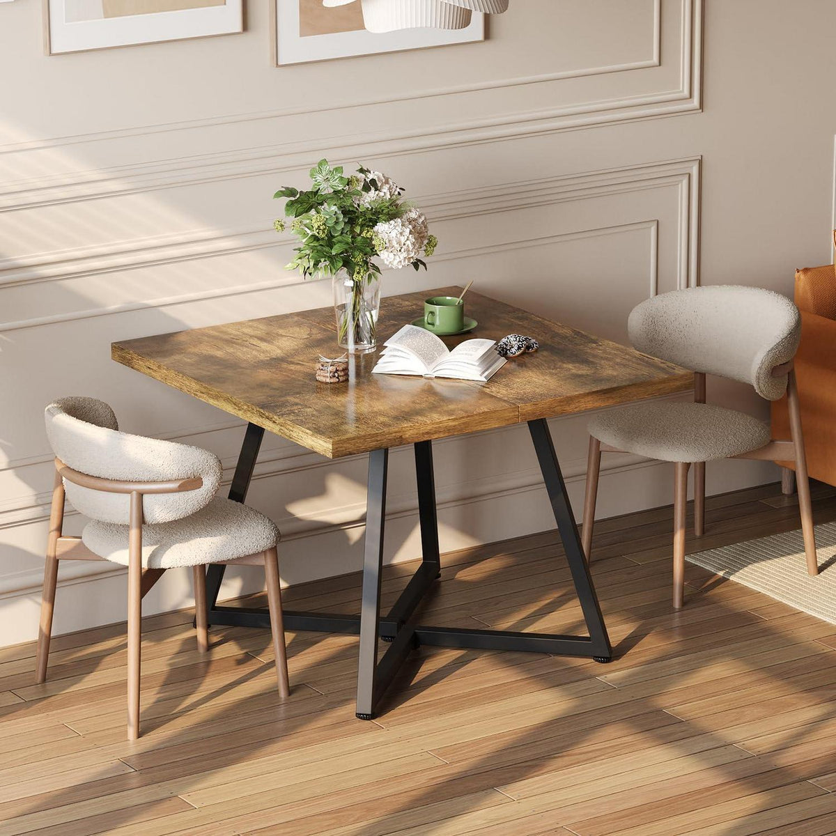 Kleiner Esstisch Holz 80x80 – Quadratischer Küchentisch für 4 Personen