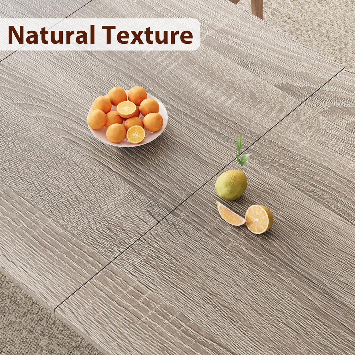 Esstisch Holz 200x90cm Rechteckig Grau – Küchentisch für 6-8 Personen