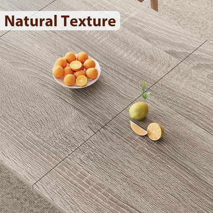 Esstisch Holz 200x90cm Rechteckig Grau – Küchentisch für 6-8 Personen