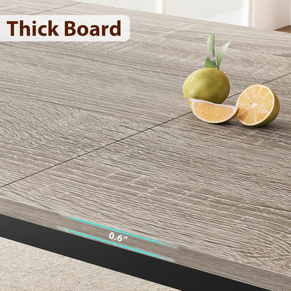 Esstisch Holz 200x90cm Rechteckig Grau – Küchentisch für 6-8 Personen