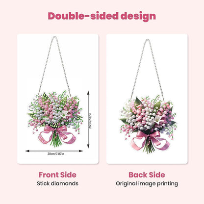 Diamantmalerei Maiglöckchen Blumen Bild Hängedeko DIY Set