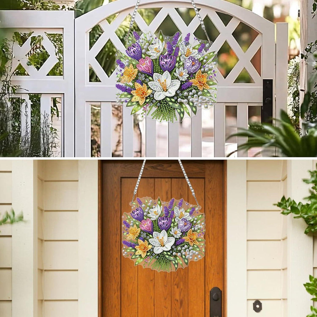 Diamantmalerei Krokusse Blumen DIY Hängebild für Erwachsene