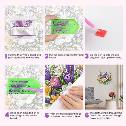Diamantmalerei Krokusse Blumen DIY Hängebild für Erwachsene
