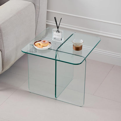 Beistelltisch Glas Braun Getönt Modern 45x41cm
