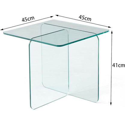 Beistelltisch Glas Braun Getönt Modern 45x41cm
