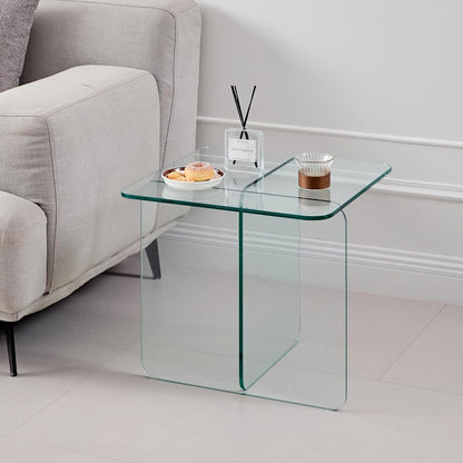 Beistelltisch Glas Braun Getönt Modern 45x41cm
