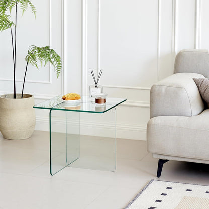 Beistelltisch Glas Braun Getönt Modern 45x41cm