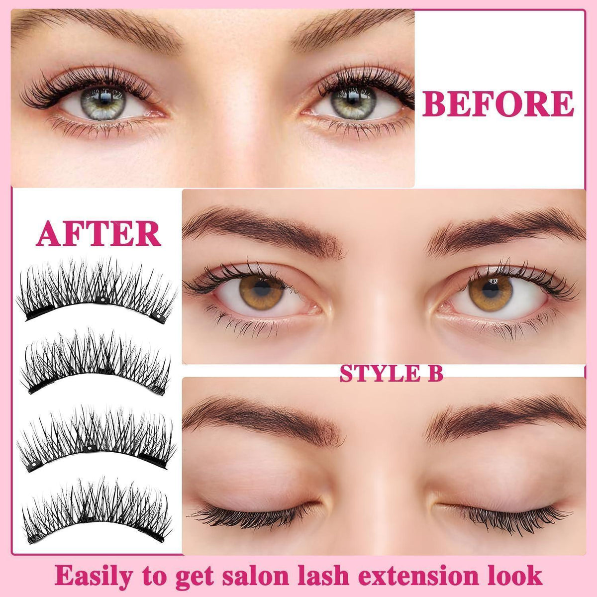 Magnetische Wimpern Set 2 Paare – Ohne Kleber, Wiederverwendbar