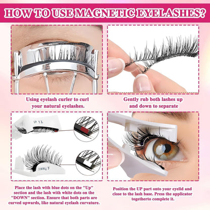 Magnetische Wimpern Set 2 Paare – Ohne Kleber, Wiederverwendbar