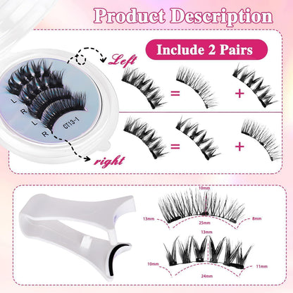 Magnetische Wimpern Set 2 Paare – Ohne Kleber, Wiederverwendbar
