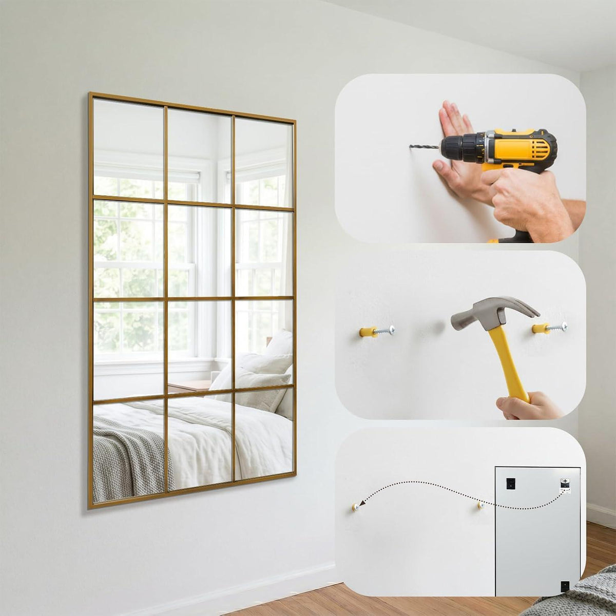 Garten-Außenspiegel 90x60cm mit Aluminiumrahmen Bronze