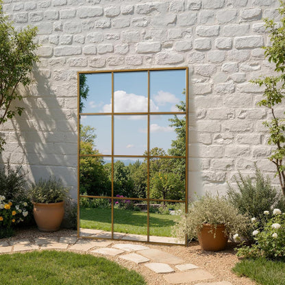 Garten-Außenspiegel 90x60cm mit Aluminiumrahmen Bronze