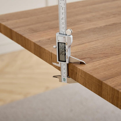 Modernes Esszimmer-Set: Dunkler Holztisch (140x80cm) + 4 Khaki Stühle