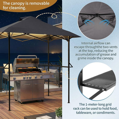 Faltbarer Grillpavillon 255x150x240 cm – Wetterfest & Robust