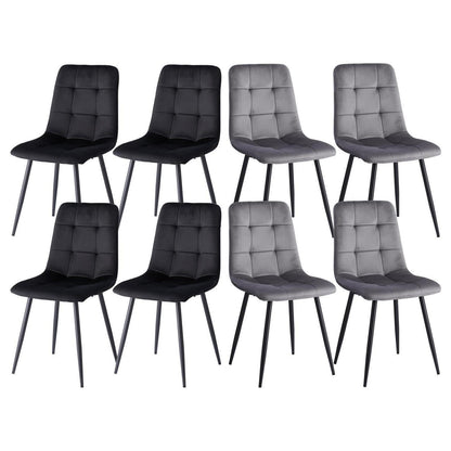 Moderner Esszimmerstuhl Set (8er) – Samt & Schwarz