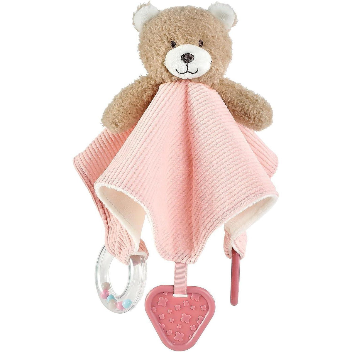 Baby Geschenkset Neugeborene – Rosa Decke, Taggie & Kuscheltier
