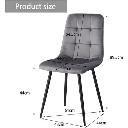 8 Esszimmerstühle Modern Grau & Schwarz, Gepolstert