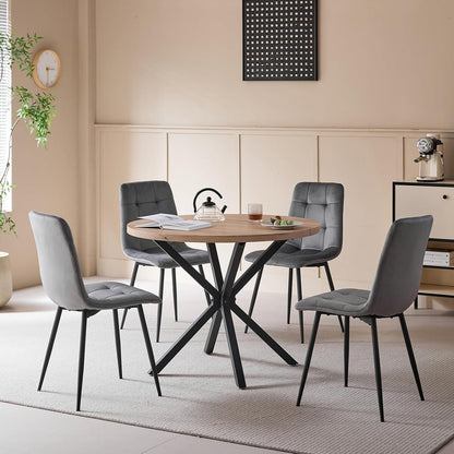 8 Esszimmerstühle Modern Grau & Hellgrau, Gepolstert