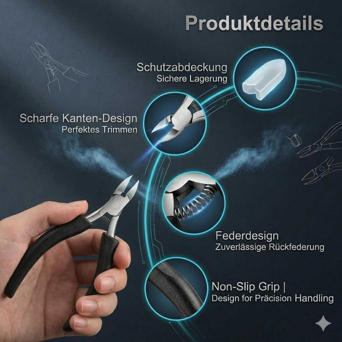 Nagelzange für Eingewachsene Nägel – Edelstahl, Präzisionsklinge