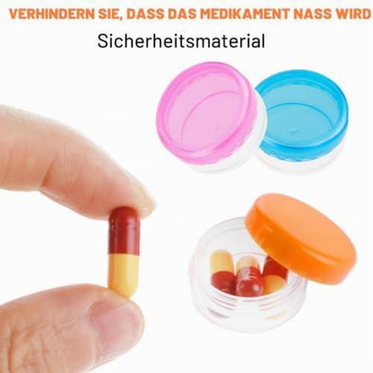 Kleine Pillendose 6er Set - Tragbare Tablettenbox für Unterwegs