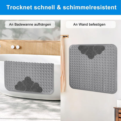 Rutschfeste Duschmatte 80x80 cm | TPE Massage Matte mit Saugnäpfen