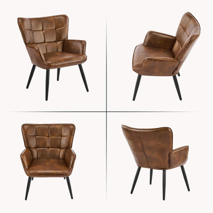 Ohrensessel Wohnzimmer Skandinavisch Braun – Bequemer Loungesessel