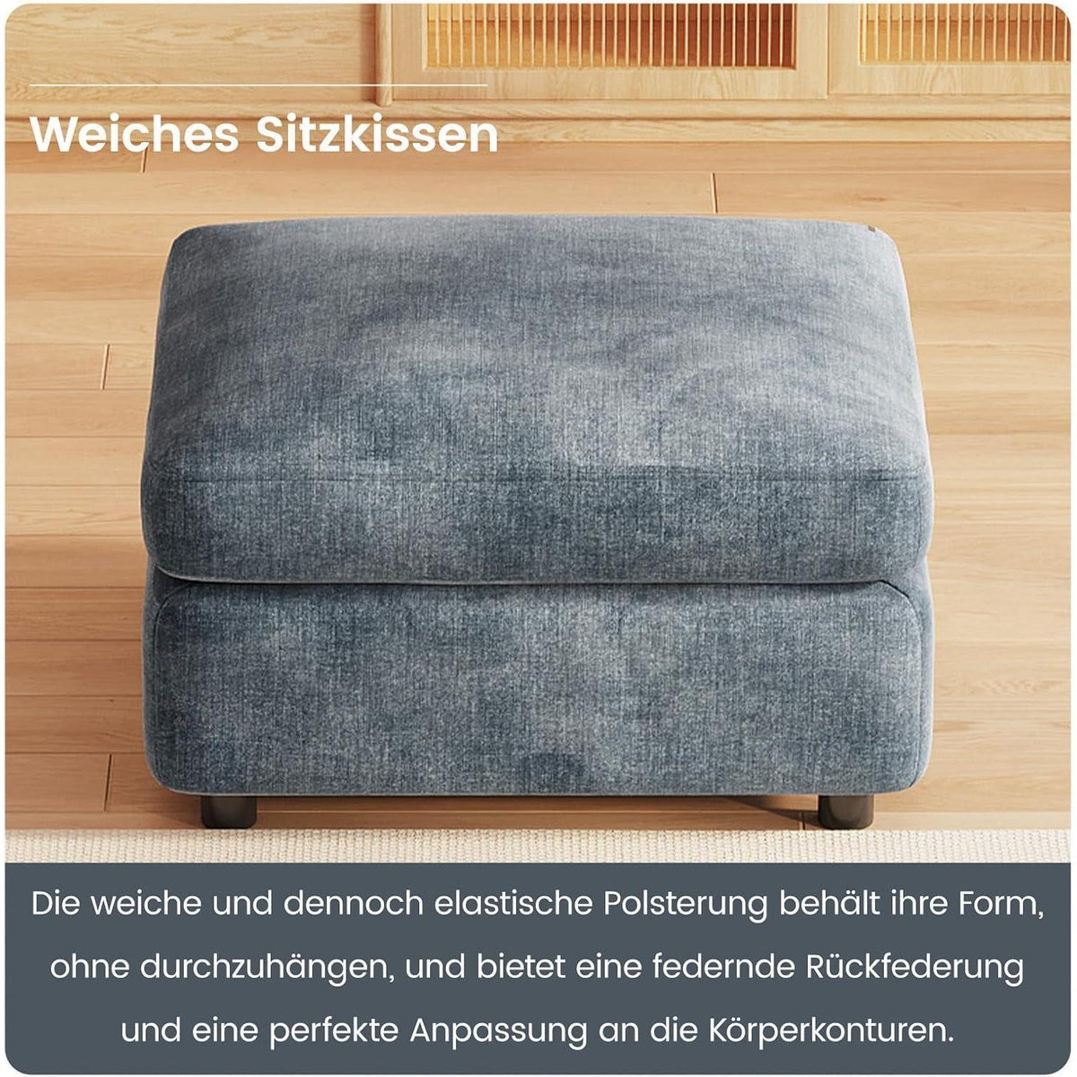 Sitzhocker mit Stauraum – Gepolsterter Fußhocker für Wohnzimmer