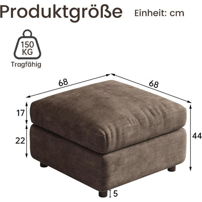 Sitzhocker mit Stauraum – Gepolsterte Ottomane Braun