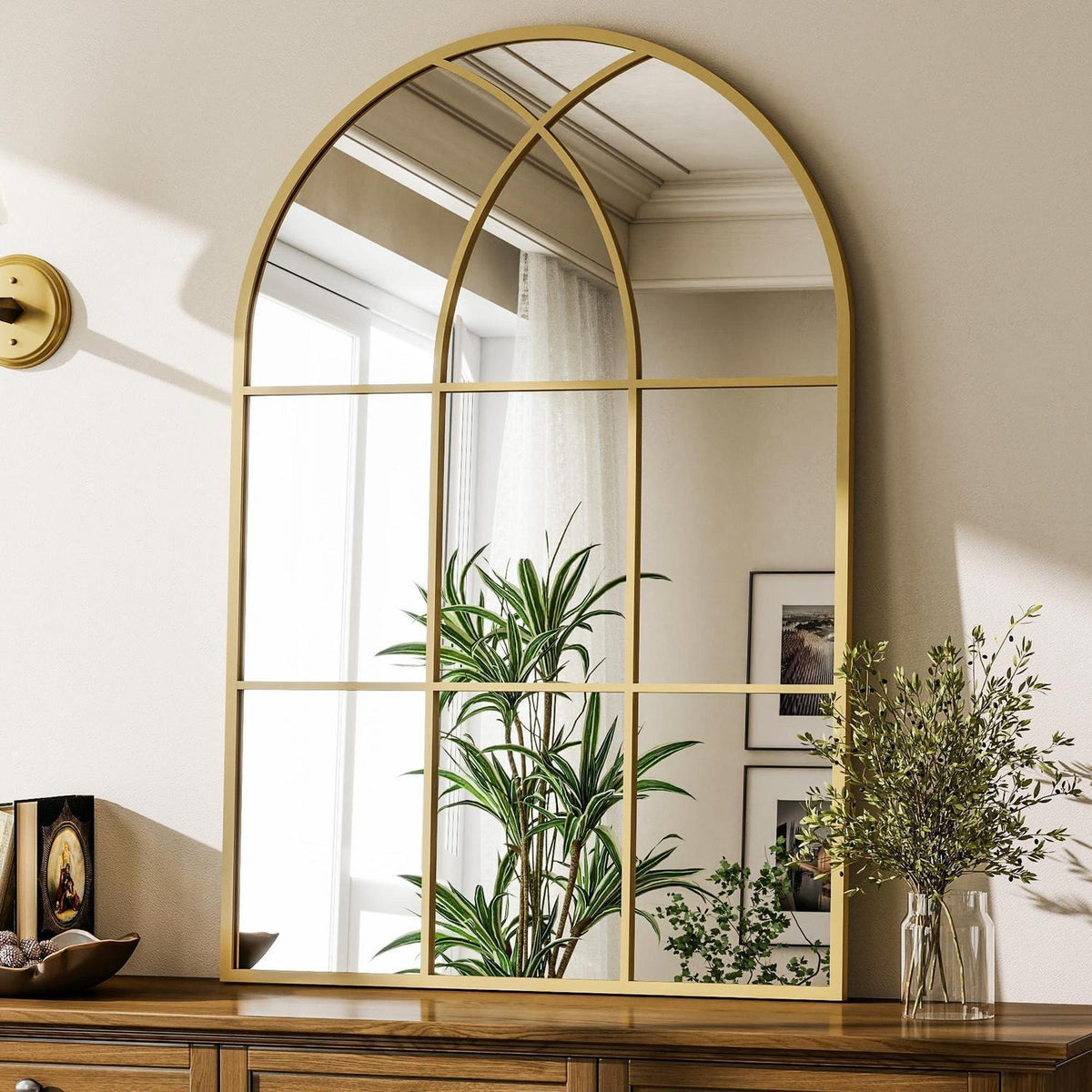 Wandspiegel Fischgrät Gold 60x90 cm – Dekorative Spiegel für Zuhause
