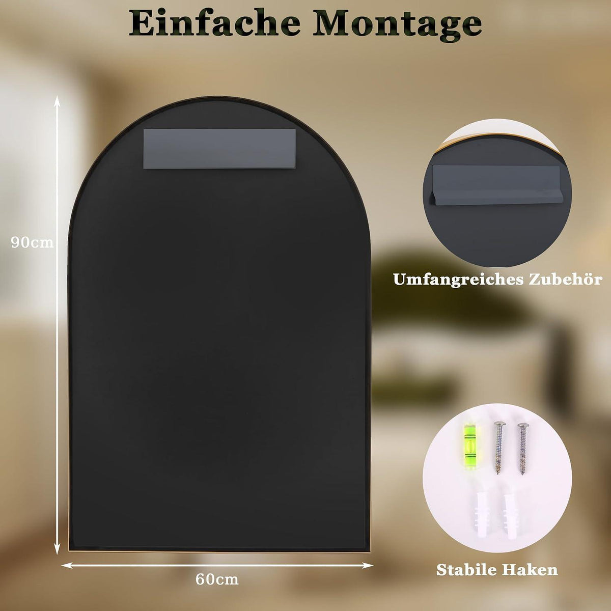 Wandspiegel Fischgrät Gold 60x90 cm – Dekorative Spiegel für Zuhause
