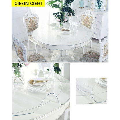 PVC Tischdecke Transparent Rund 120cm – Schutzfolie 2mm