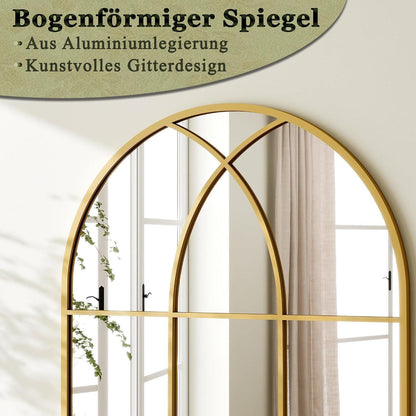 Bogen Wandspiegel Fischgrät Gold 75x120 cm