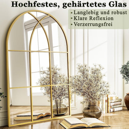 Bogen Wandspiegel Fischgrät Gold 75x120 cm