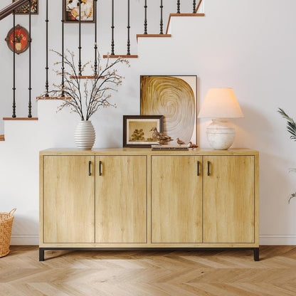 Küchenschrank mit 4 Türen & Arbeitsfläche – Buffet für Küche & Esszimmer