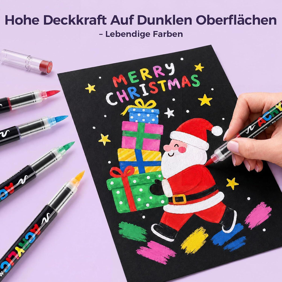 Acrylmarker Set 168 Farben – Pinselspitze, Deckend & Permanent