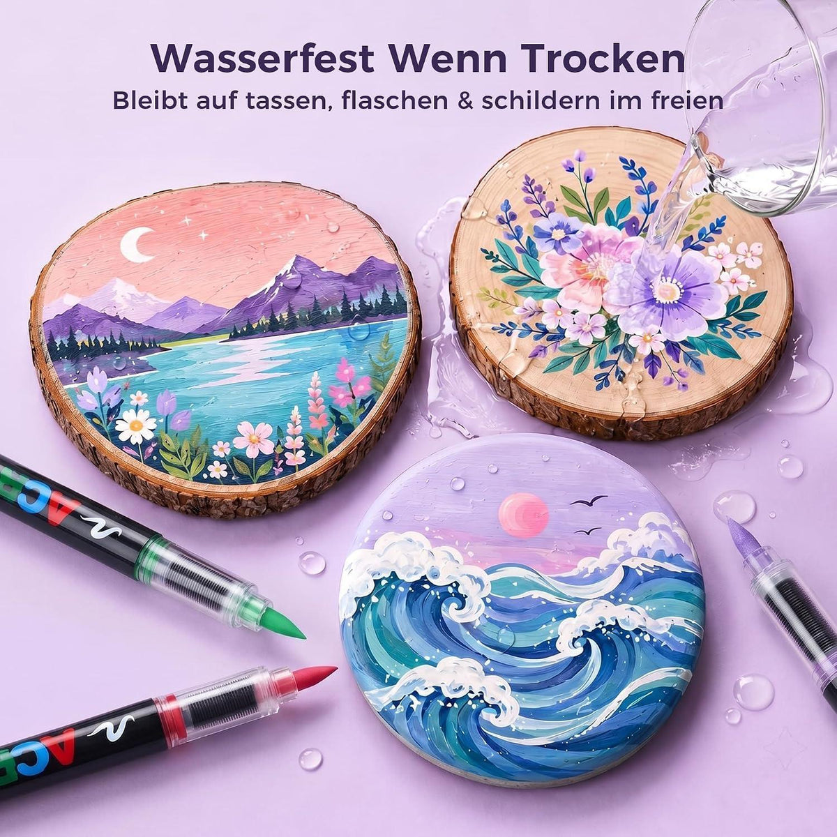 Acrylmarker Set 168 Farben – Pinselspitze, Deckend & Permanent