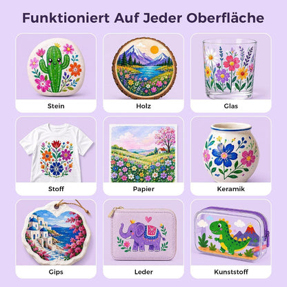 Acrylmarker Set 168 Farben – Pinselspitze, Deckend & Permanent